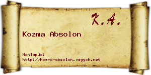 Kozma Absolon névjegykártya